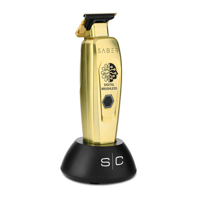 Saber Professional Full Metal Body Digital Brushless Motor Cordless Hair Trimmer - Gold