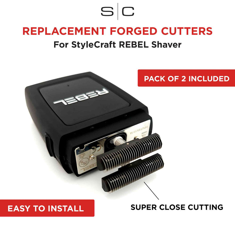 Replacement Rebel Shaver Set of 2 Stainless-Steel Cutter Blades