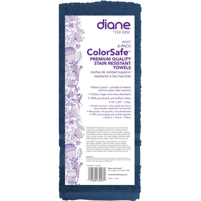Diane ColorSafe Towels- Navy 6 pack 16 inch x 29 inch