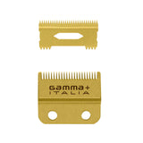 Replacement Fixed Gold Titanium Fade Hair Clipper Blade with Moving Gold Titanium Slim Tooth Cutter