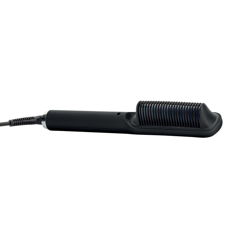 Ceramic Hot Brush with Cool Touch Technology Reduces Frizz, Static, and Straightens Hair - Black