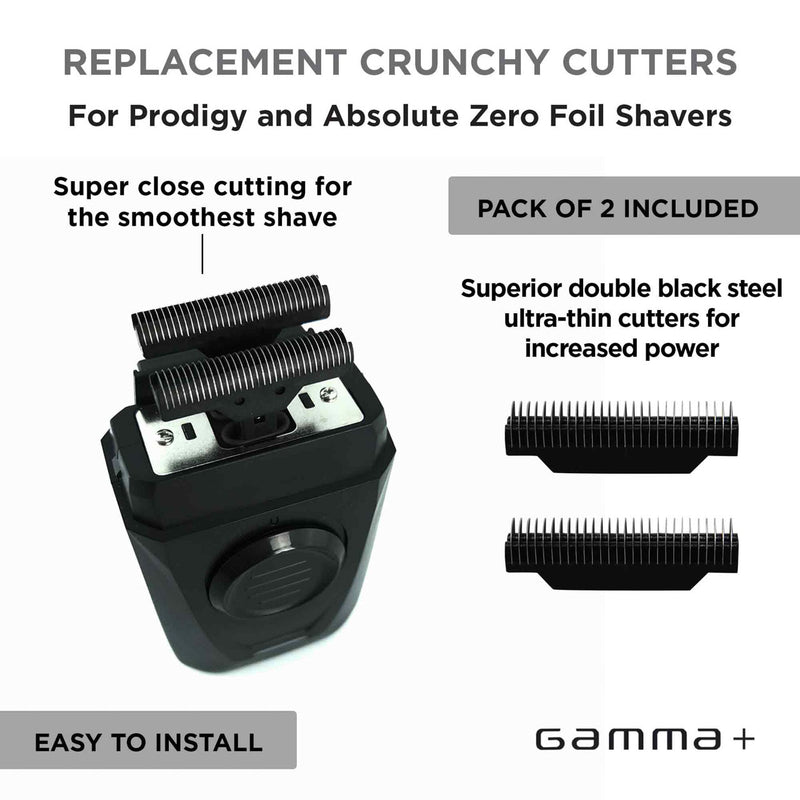 Replacement Set of 2 Crunchy Cutters fits Gamma+ Prodigy and Absolute Zero Shavers