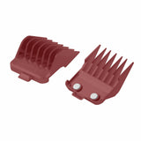 Barber Hairstylist DUB Universal Double Magnetic Clipper Guards, 8 Assorted Sizes - Red