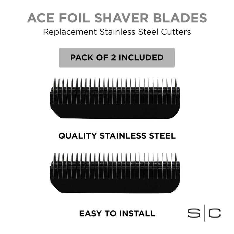 Replacement Ace Foil Shaver Stainless Steel Cutter Blades Compatible with StyleCraft Ace Mens Shaver