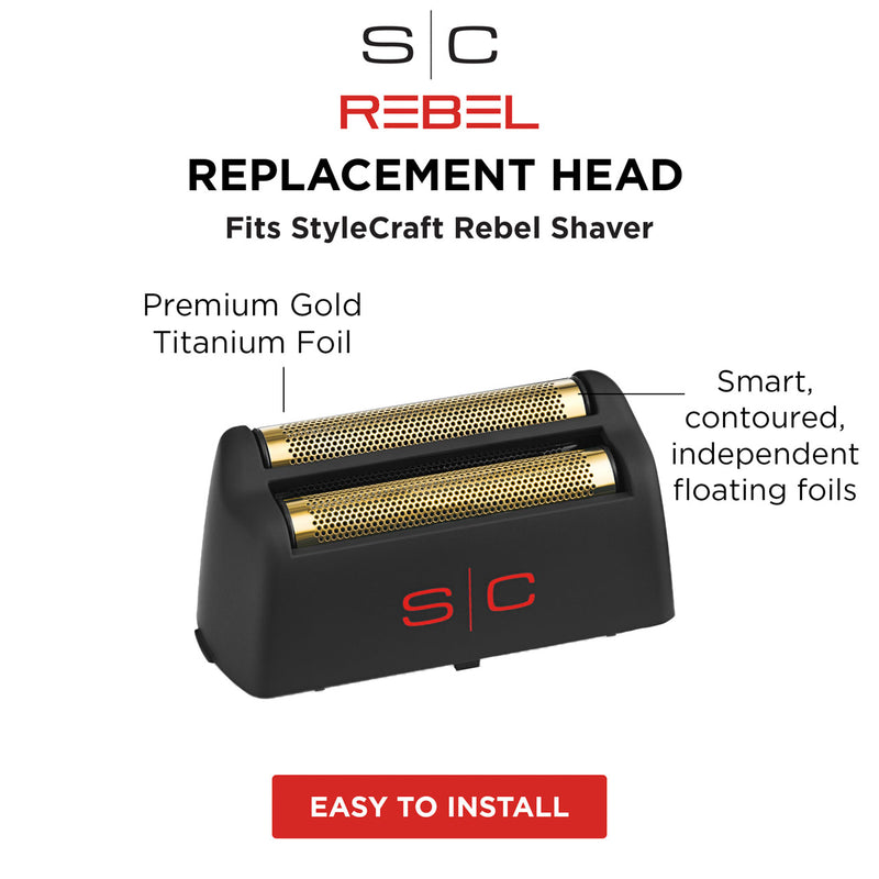 Replacement Rebel Shaver Gold Titanium Foil Head