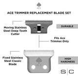 Replacement Fixed Stainless Steel Classic Hair Trimmer Blade with Moving Stainless Steel Deep Cutter