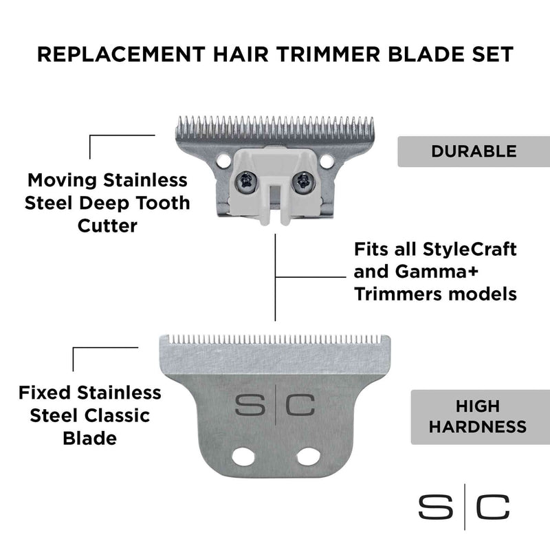 Replacement Fixed Stainless Steel Classic Hair Trimmer Blade with Stainless Steel Deep Tooth Cutter
