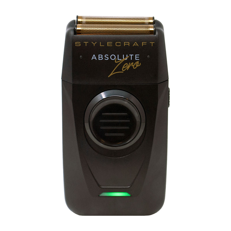 Absolute Zero Professional Mens Foil Shaver with Built-in Retractable Trimmer - Black