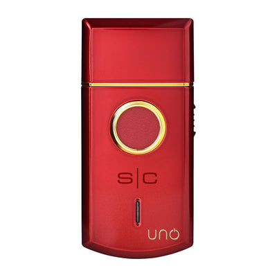Uno Travel Sized Single USB Rechargeable Mens Foil Shaver with Cap - Red