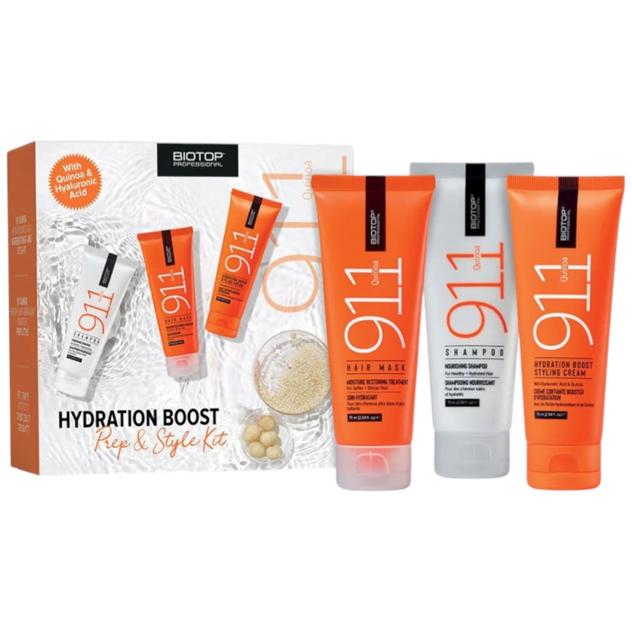 BIOTOP PROFESSIONAL 911 Quinoa Hydration Boost Prep & Style Kit 3 pc.