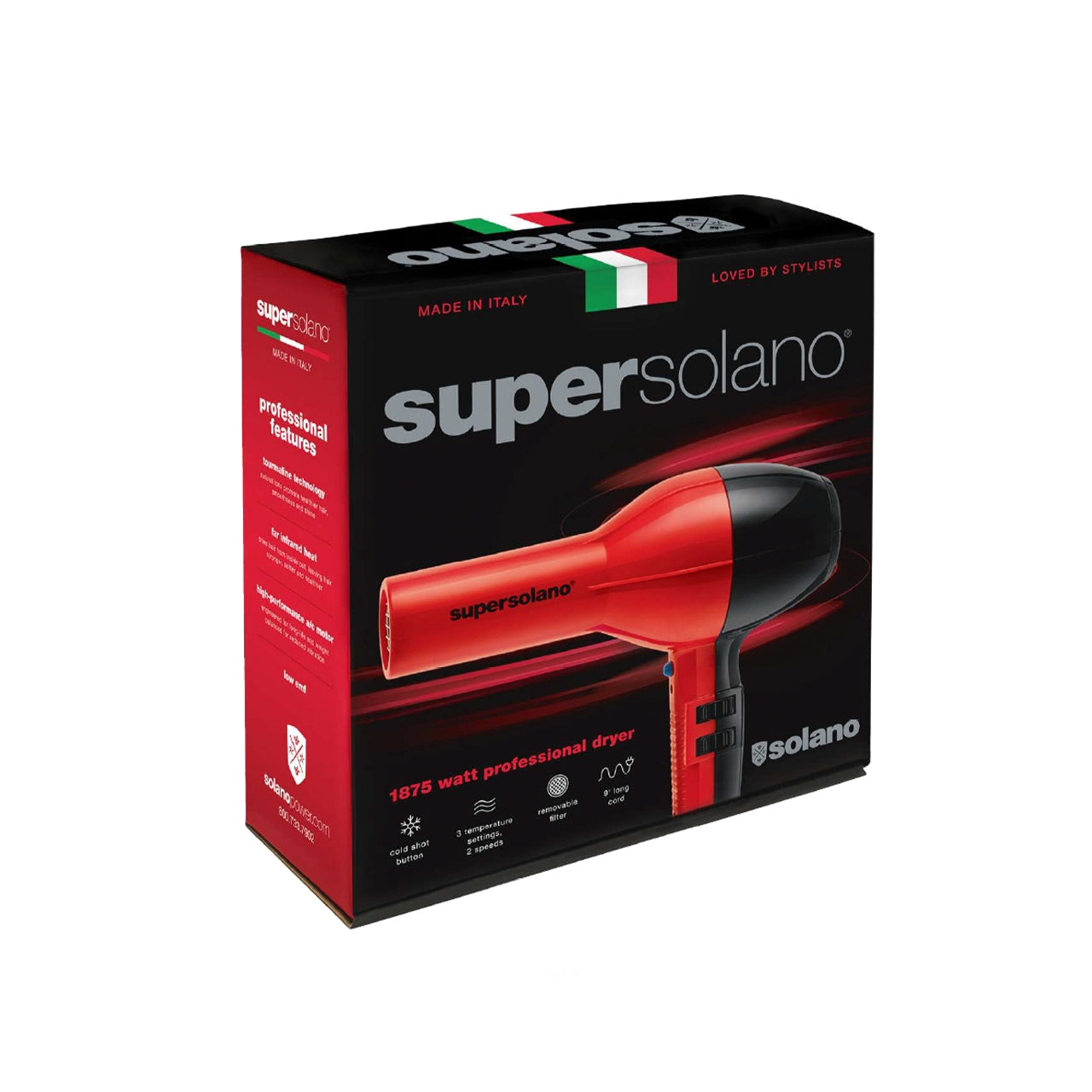 SuperSolano Professional Hair Dryer - Red