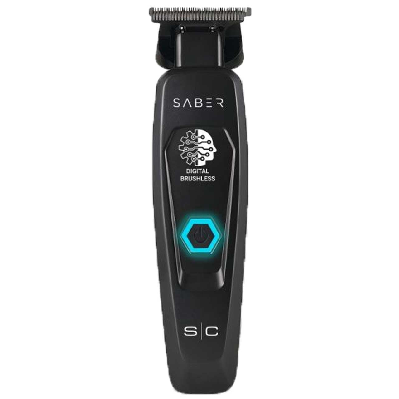 Saber Professional Full Metal Body Digital Brushless Motor Cordless Hair Trimmer - Black